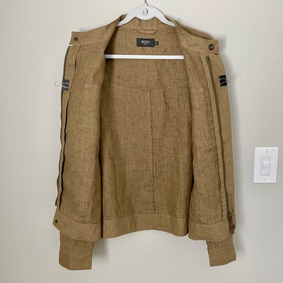 REISS London Brown Zip Up Multi Pocket Cargo Long Sleeve Utility Jacket XL - Picture 11 of 13